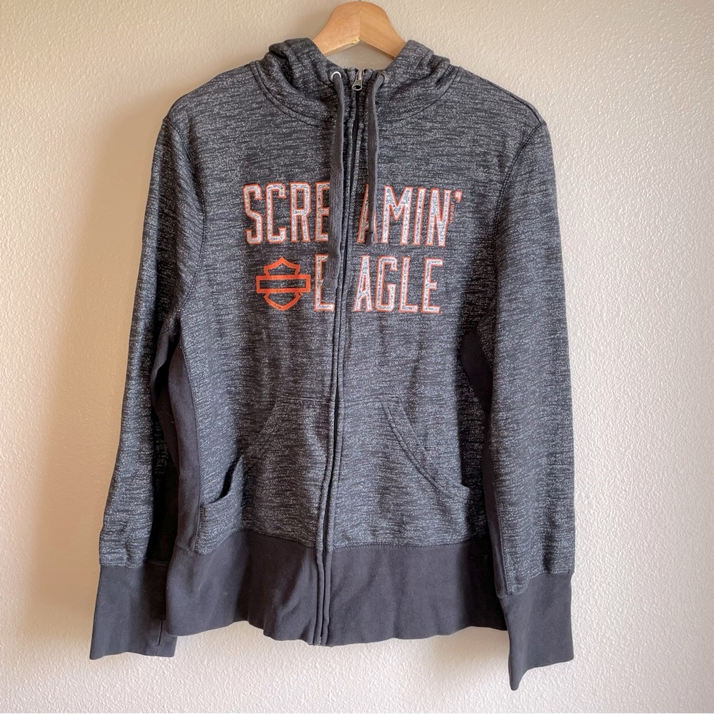 Harley-Davidson Women’s Charcoal 'Screamin' Eagle' Zip Hoodie